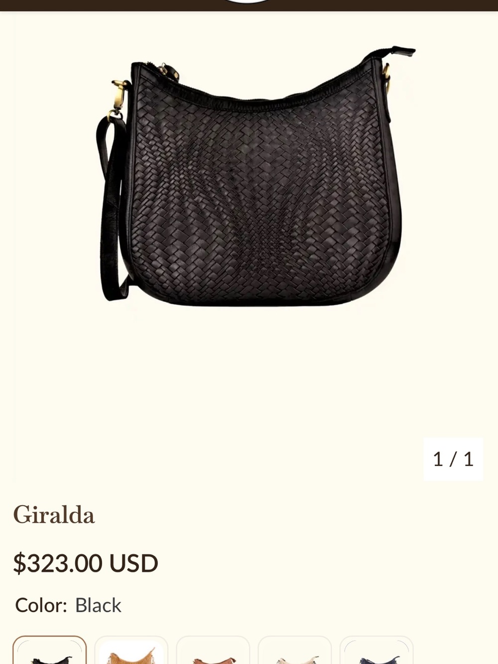 Milo 100% Leather Giralda Woven Black Crossbody Purse